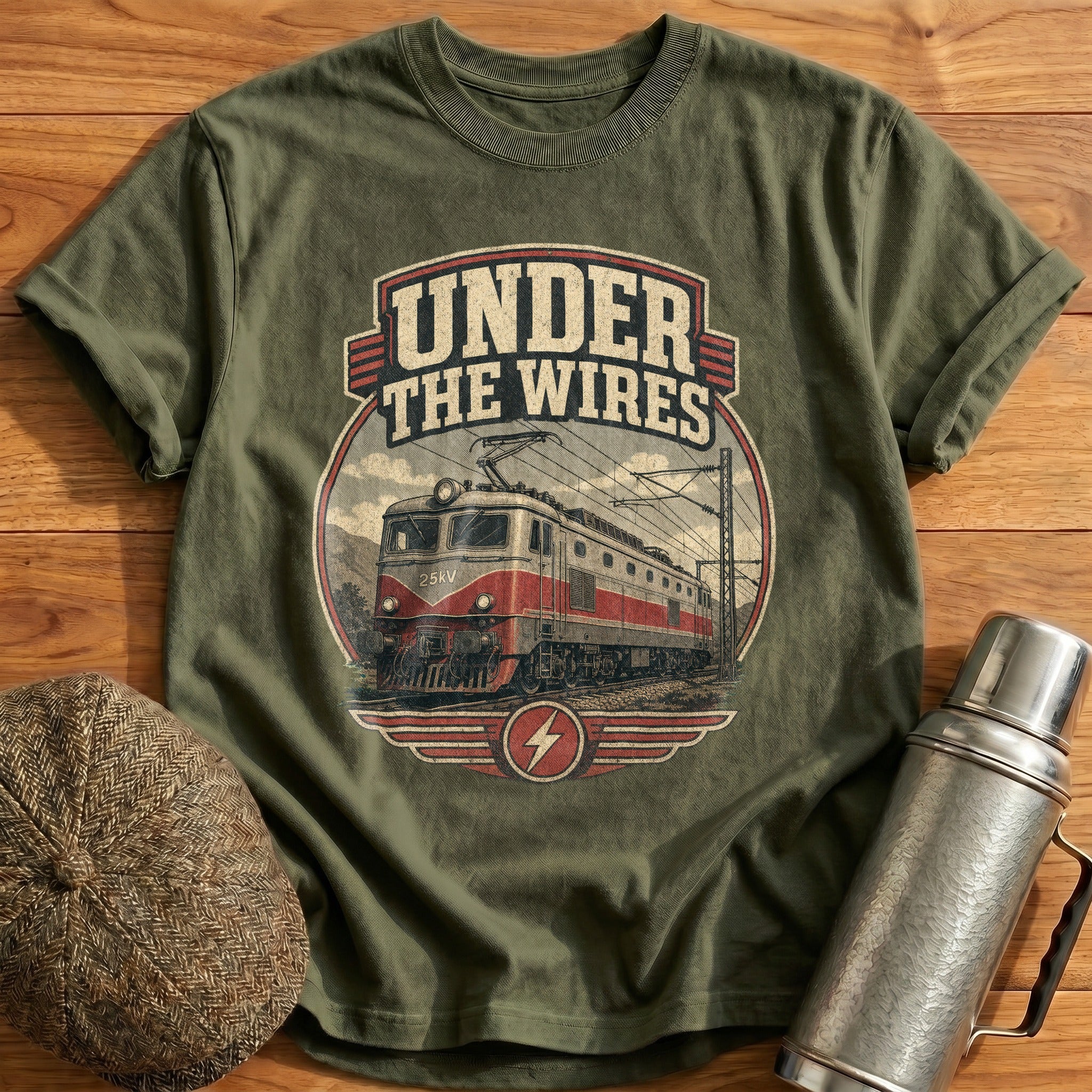 Under the Wires T-Shirt - Military Green