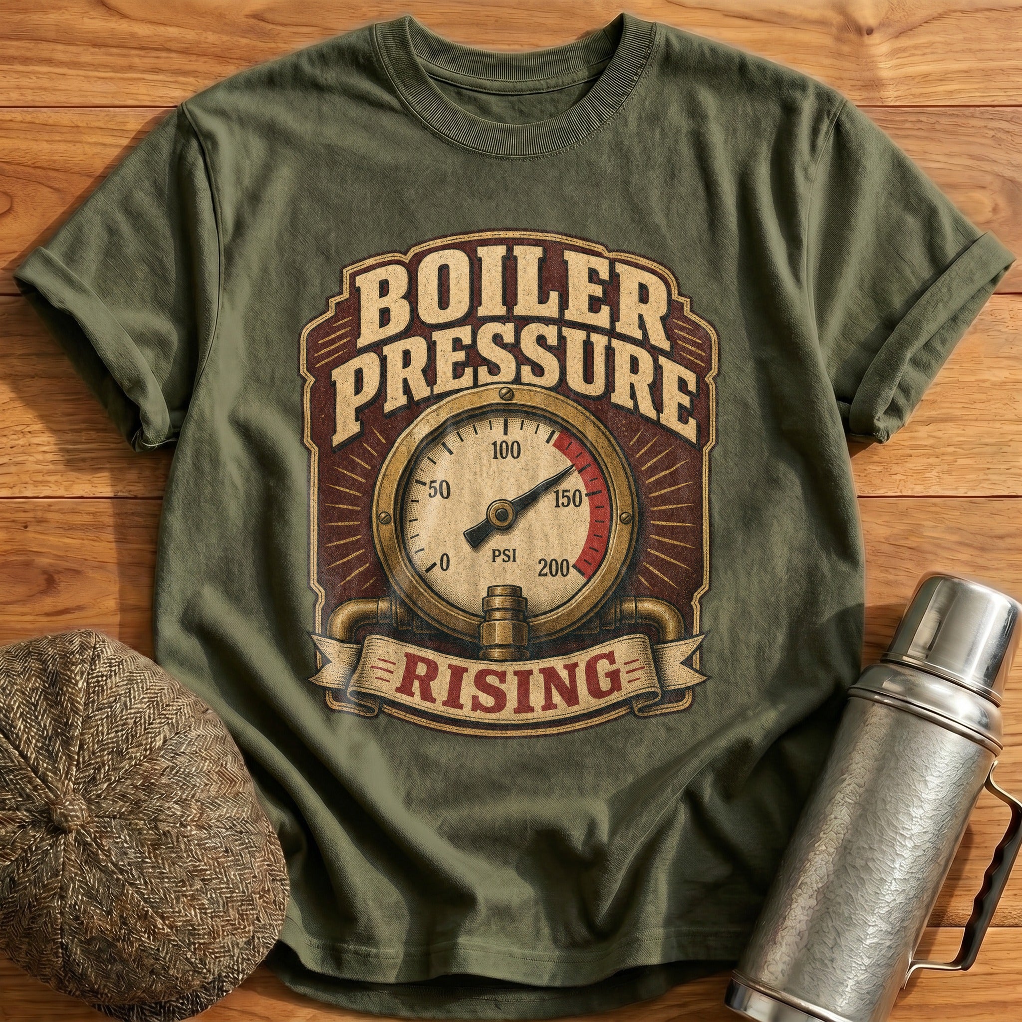 Boiler Pressure T-Shirt - Military Green