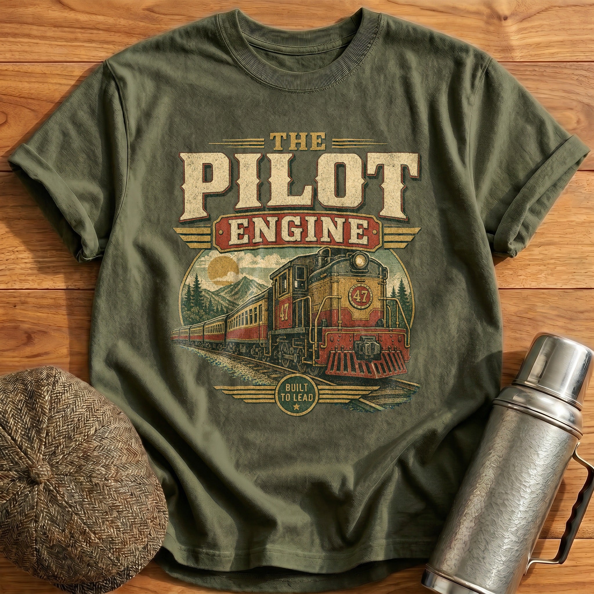 The Pilot Engine T-Shirt - Military Green