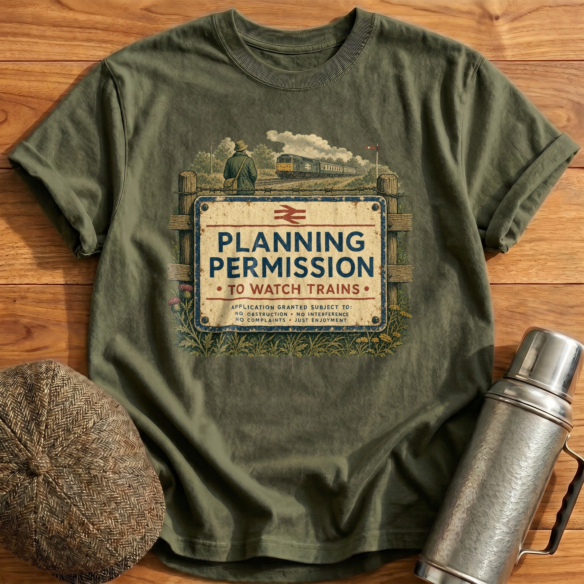 Planning Permission T-Shirt - Military Green