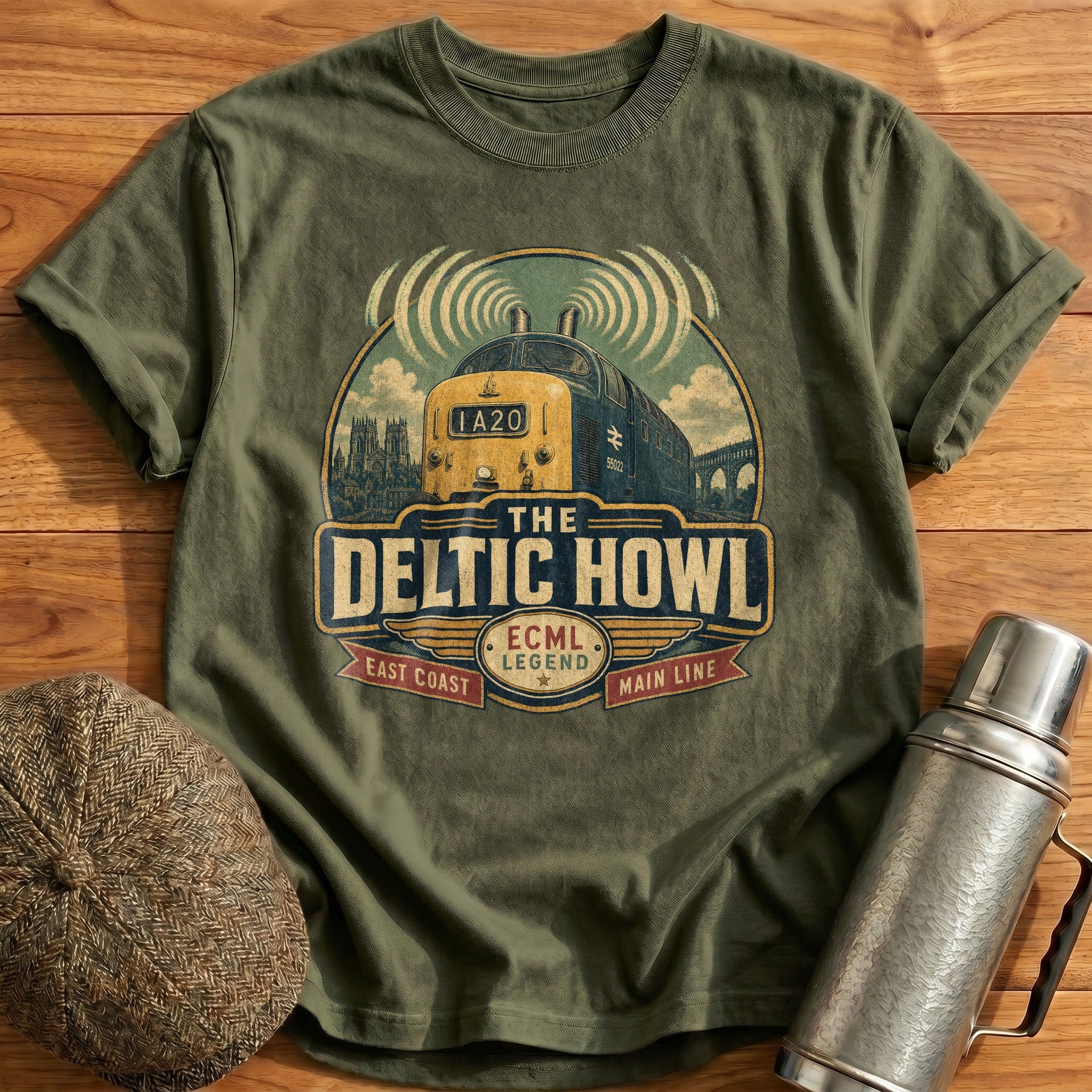 The Deltic Howl T-Shirt - Military Green