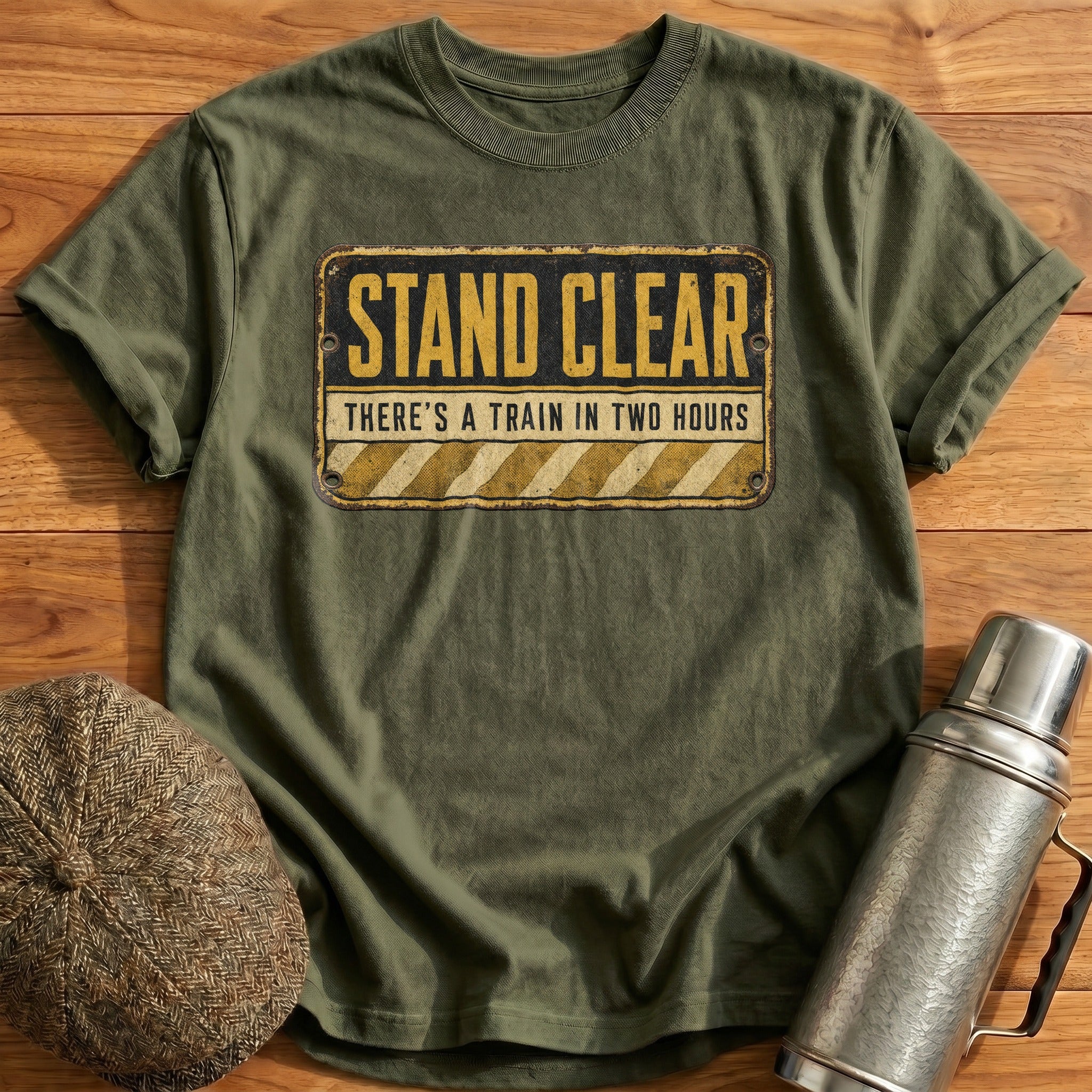 Stand Clear T-Shirt - Military Green