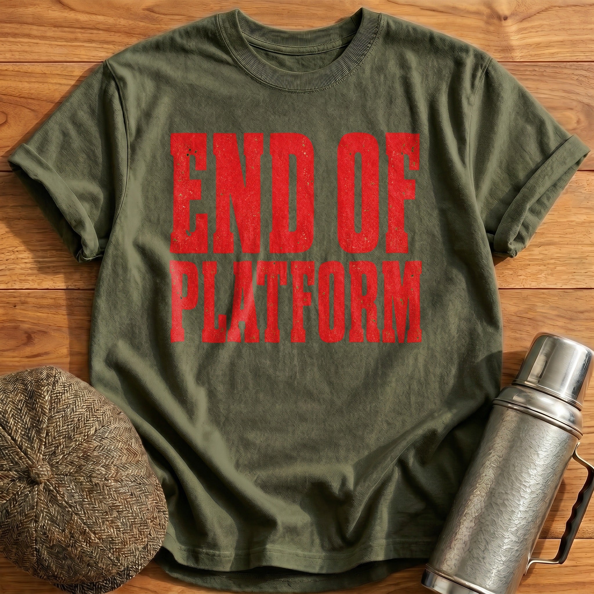 End of Platform T-Shirt - Military Green