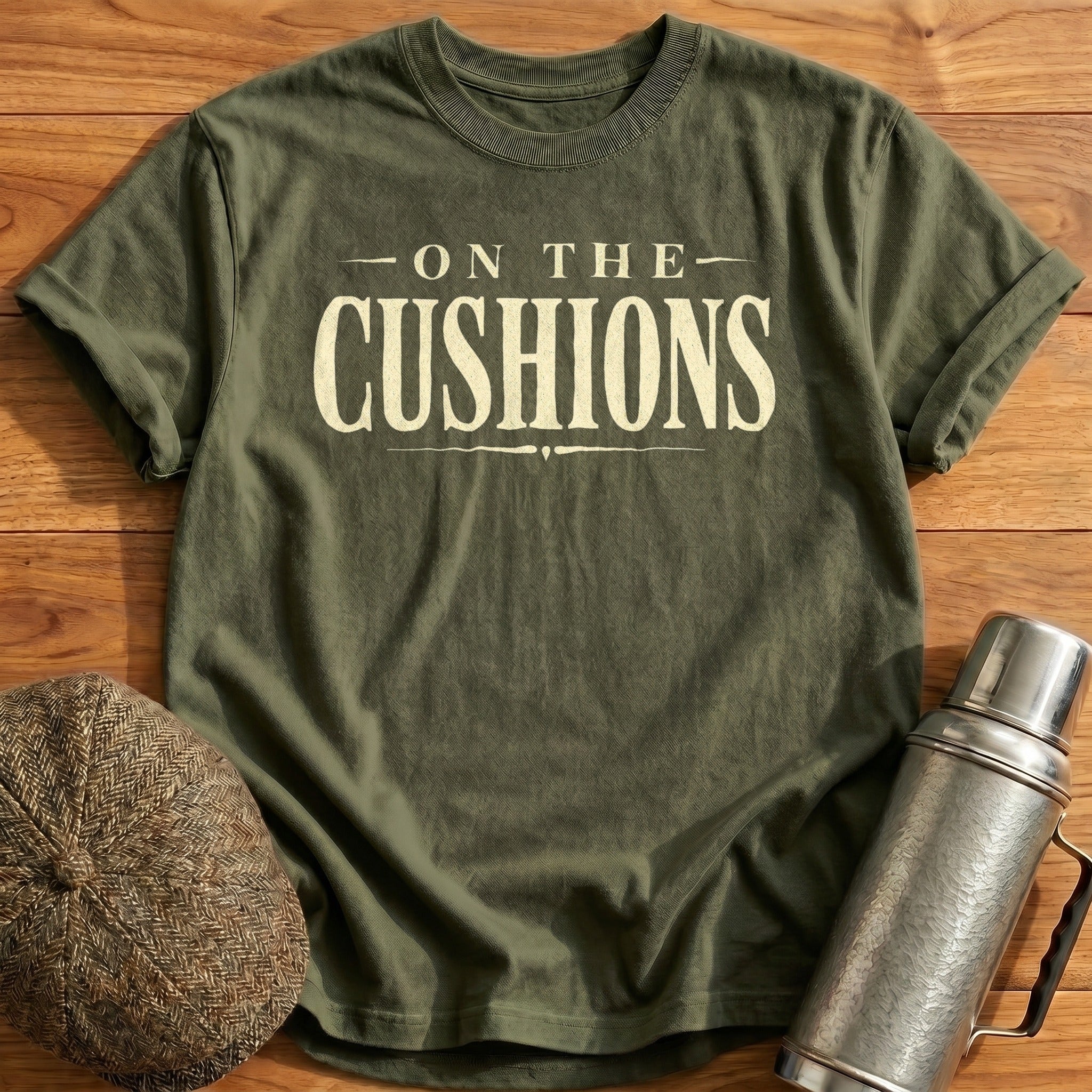 On the Cushions T-Shirt - Military Green