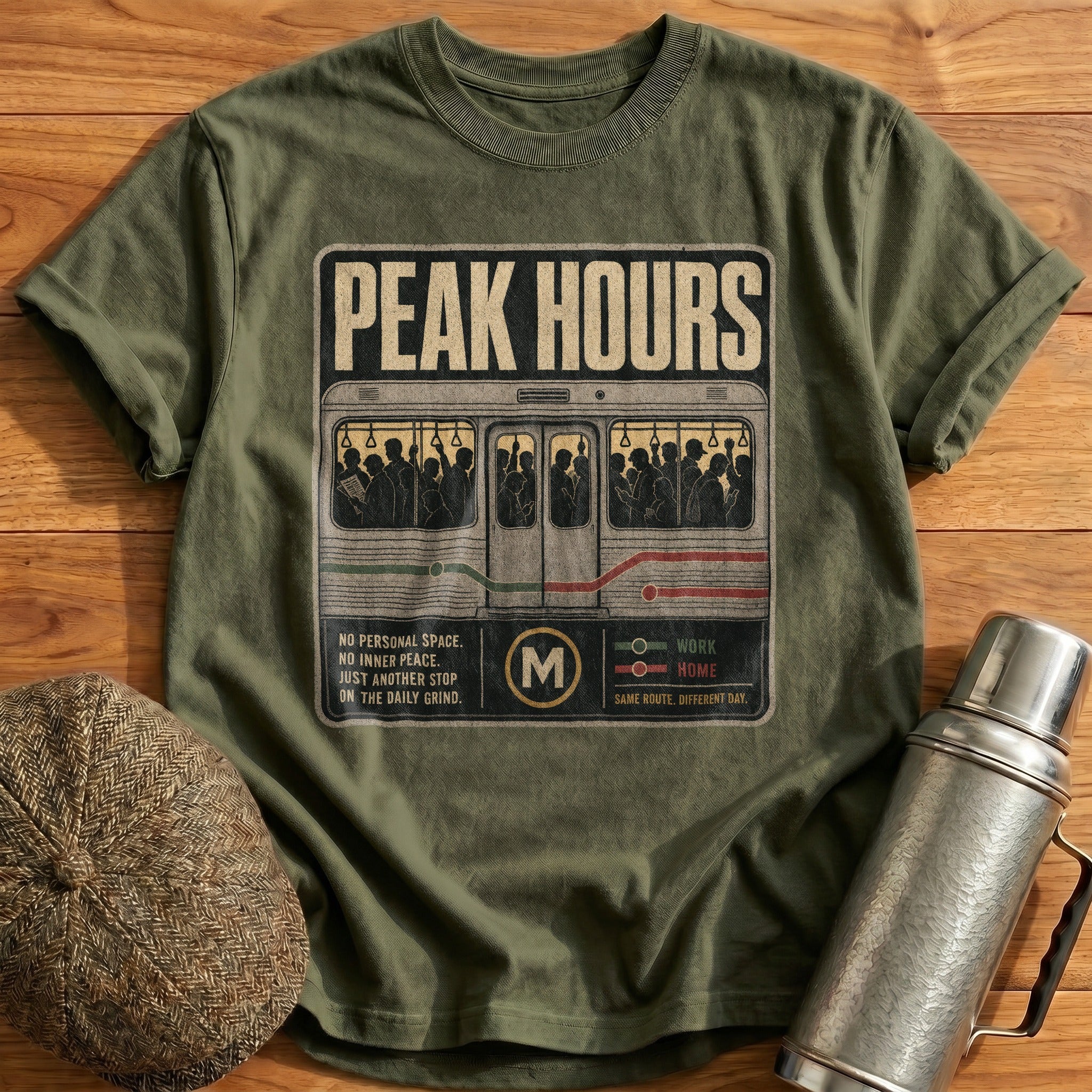 Peak Hours T-Shirt - Military Green