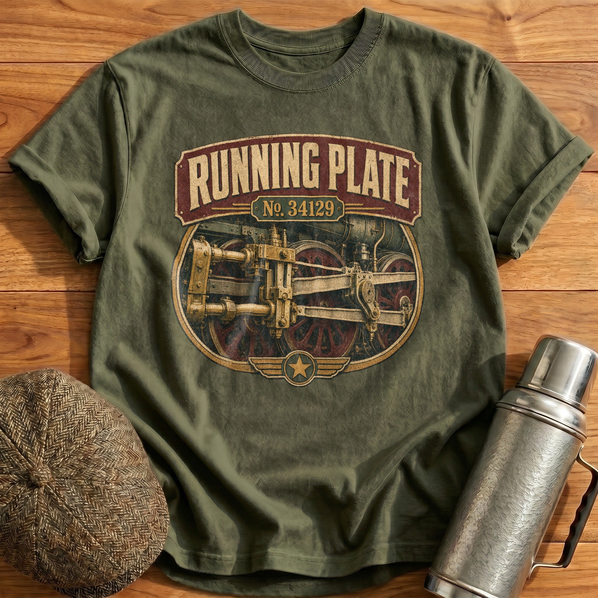 Running Plate T-Shirt - Military Green