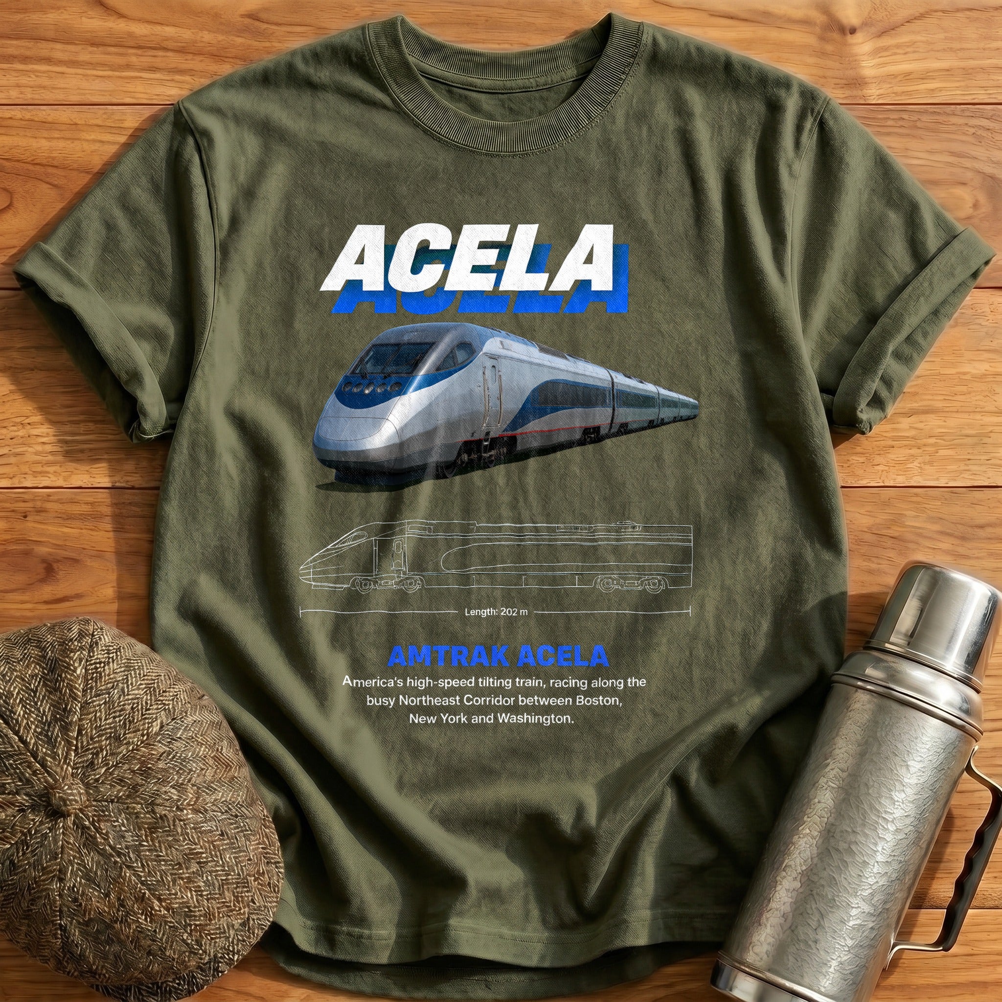Acela 60 T-Shirt - Military Green