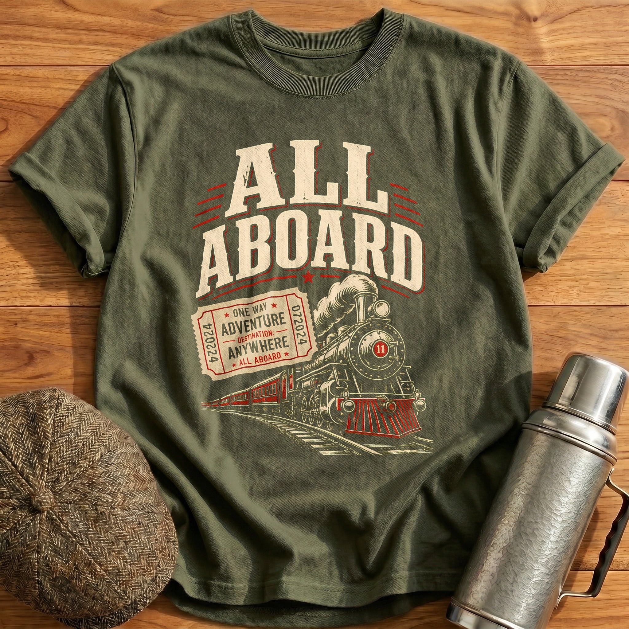 All Aboard 52 T-Shirt - Military Green