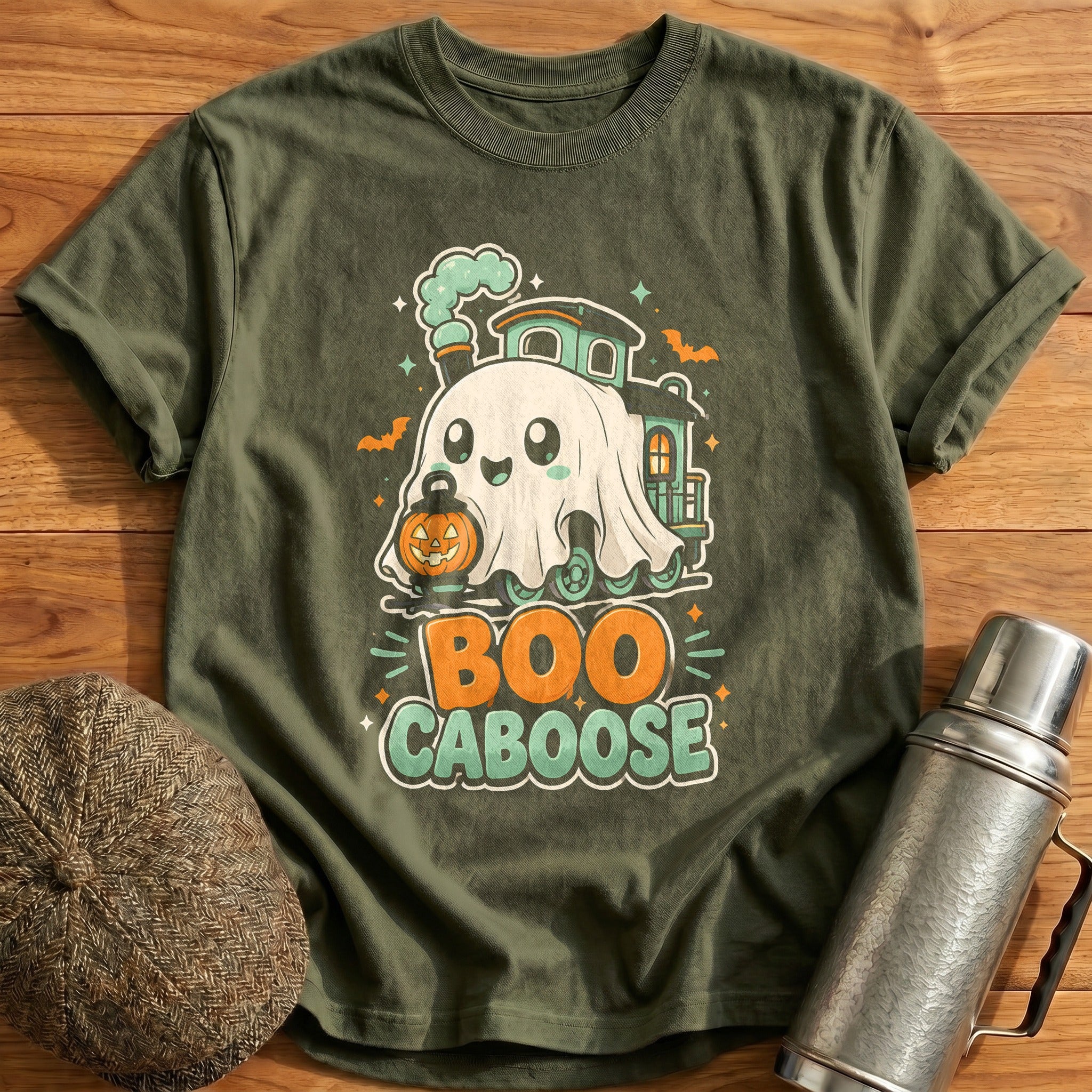 Boo Caboose T-Shirt - Military Green