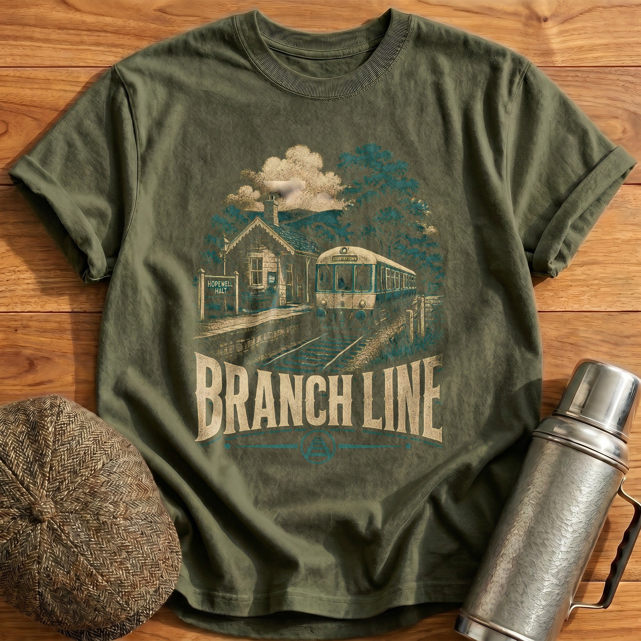 Branch Line T-Shirt - Military Green