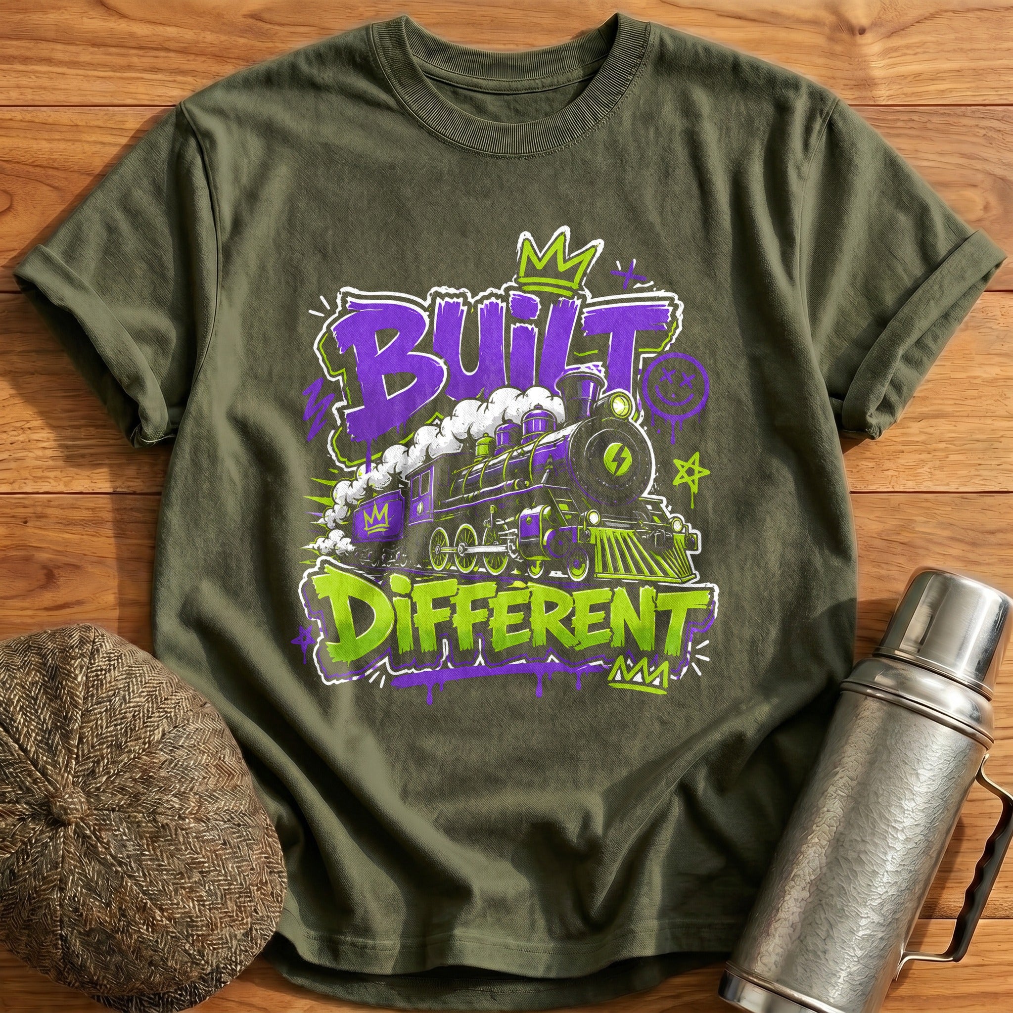 Built Different Train Streetwear - Military Green