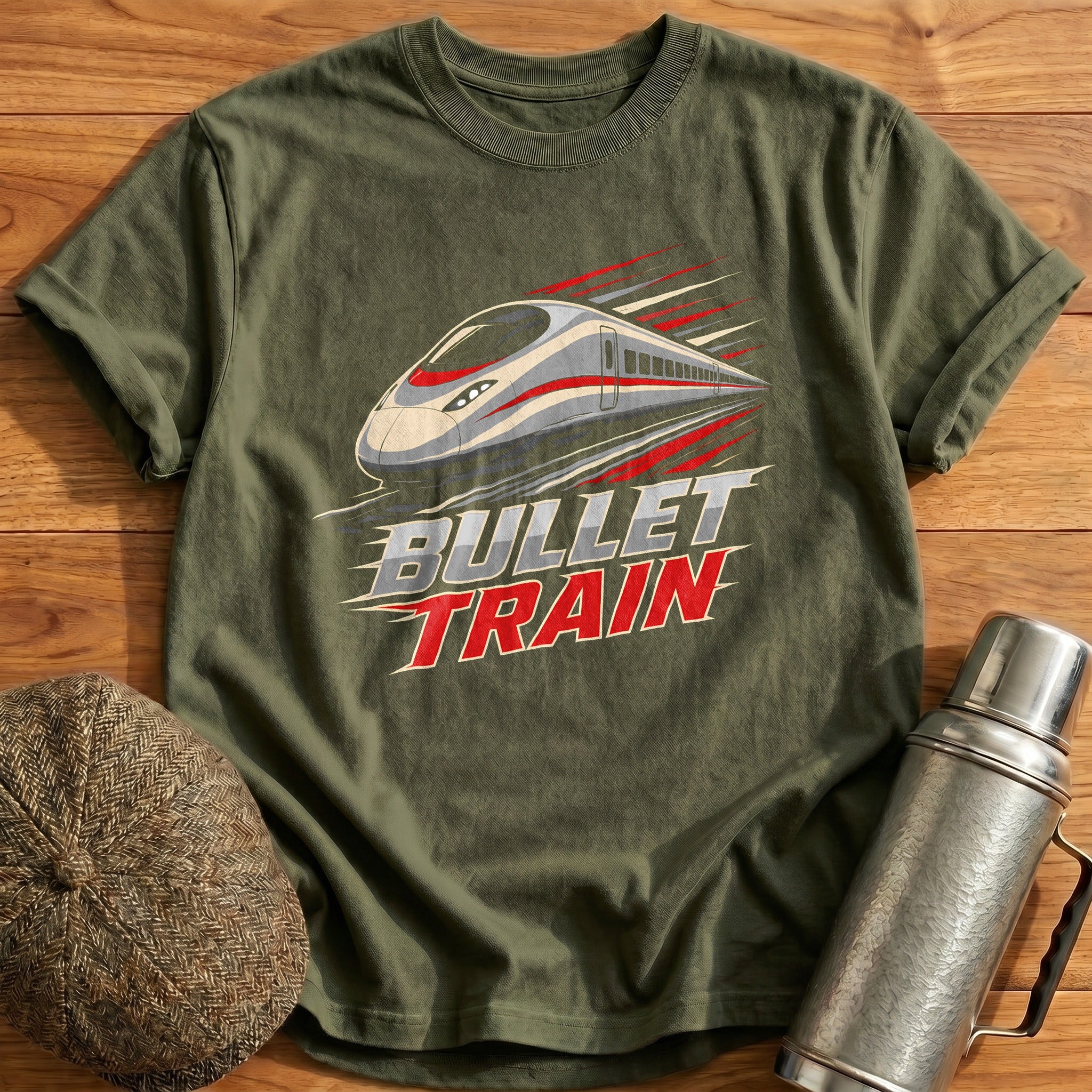 Bullet Train 99 T-Shirt - Military Green