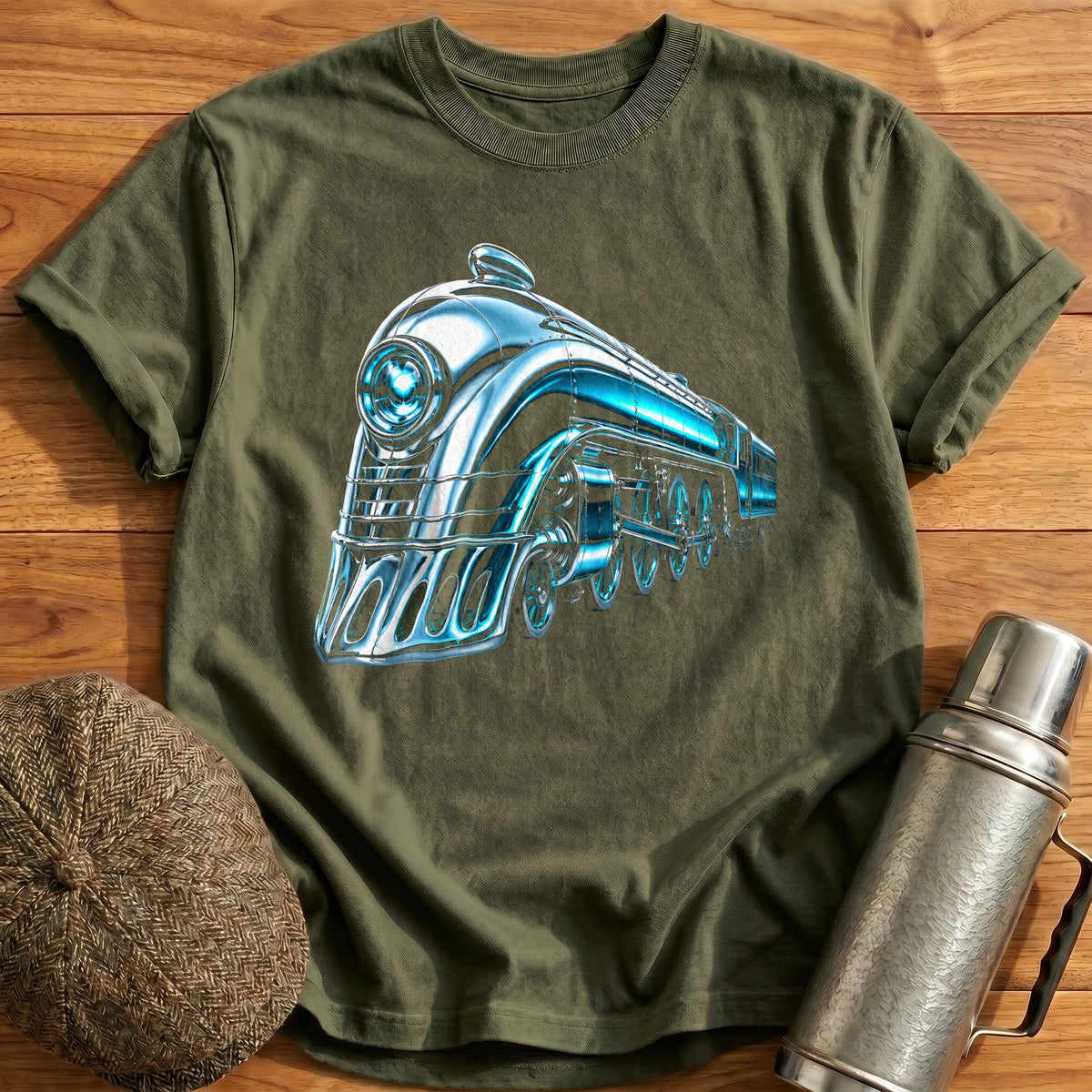Chrome Locomotive 62 T-Shirt - Military Green