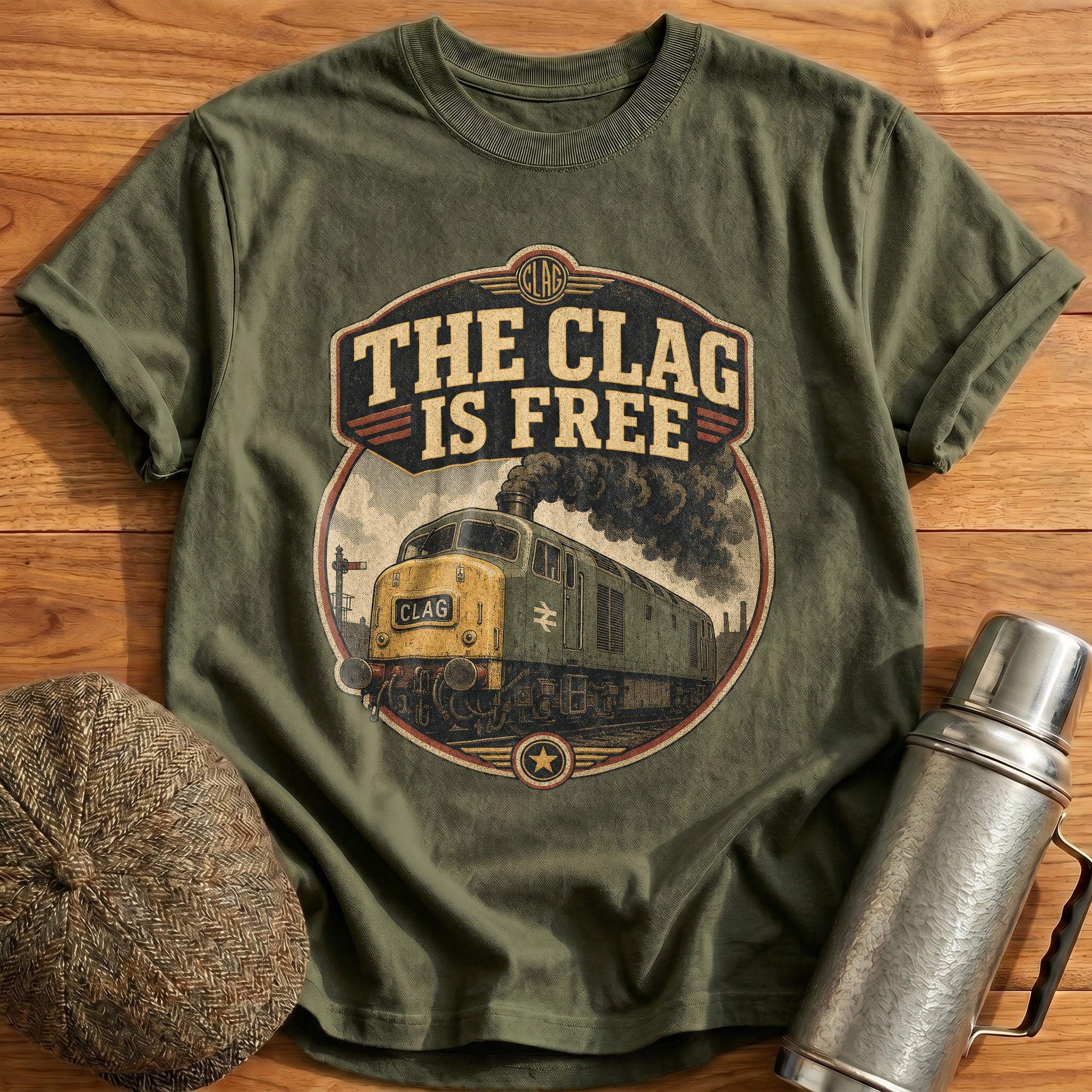 Clag in Motion T-Shirt - Military Green