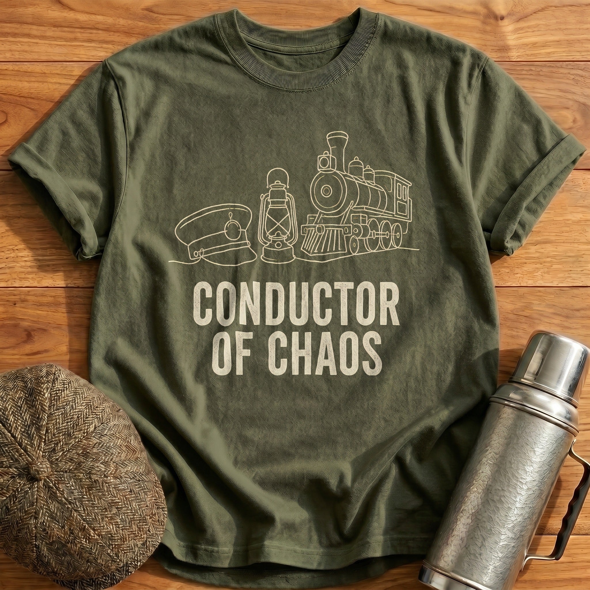 Conductor Of Chaos 52 T-Shirt - Military Green