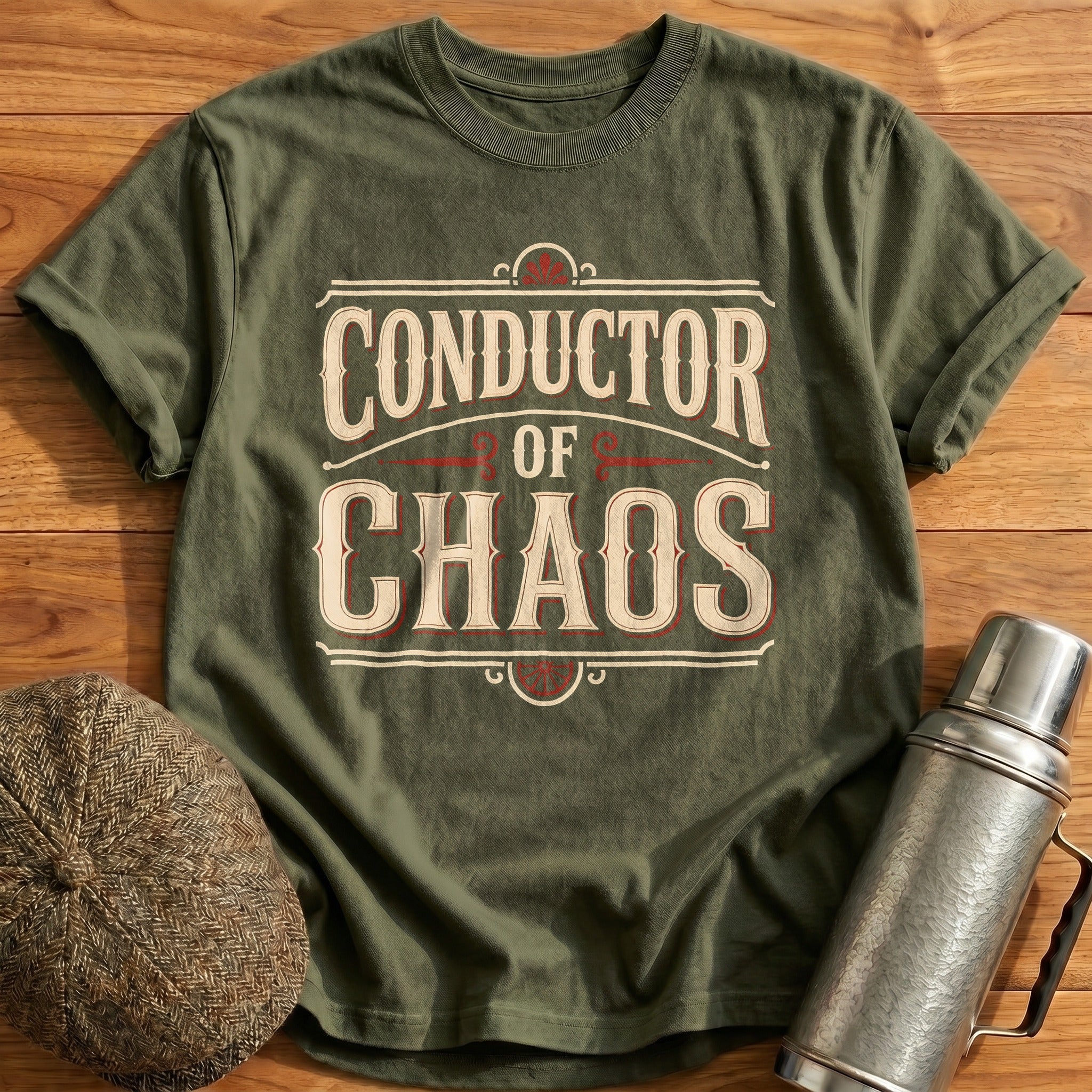 Conductor Of Chaos Funny - Military Green