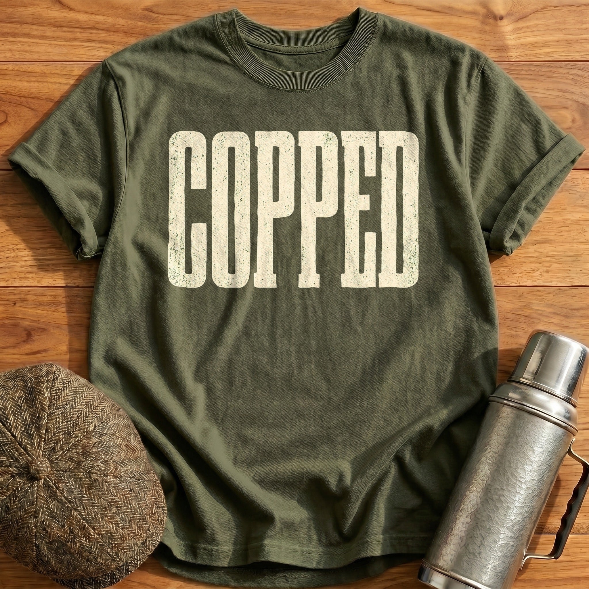 Copped & Logged T-Shirt - Military Green