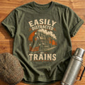 Easily Distracted T-Shirt - Military Green