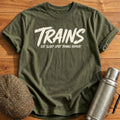 Eat Sleep Spot Trains Repeat 60 T-Shirt - Military Green