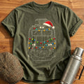 Electric Locomotive Christmas Lights 29 T-Shirt - Military Green