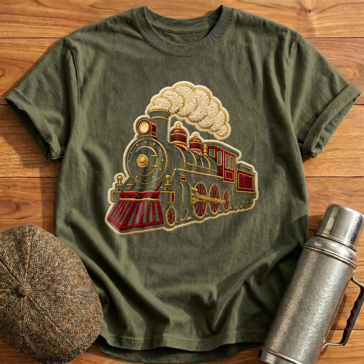 Embroidered Loco 50 T-Shirt - Military Green