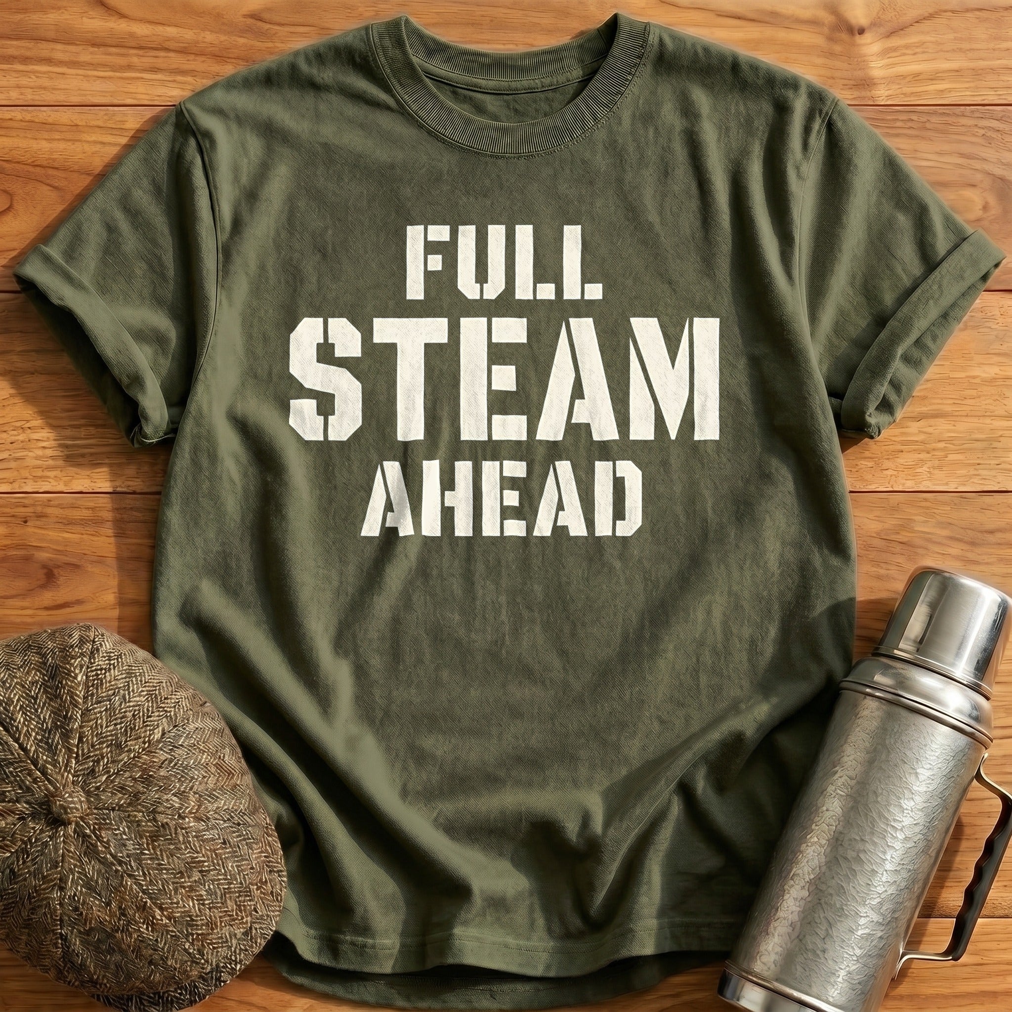 Full Steam Ahead 25 T-Shirt - Military Green