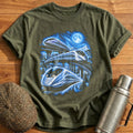 Futuristic Train Lover Night Sky - Military Green
