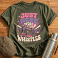 Just Here For The Whistles Train Lover - Military Green