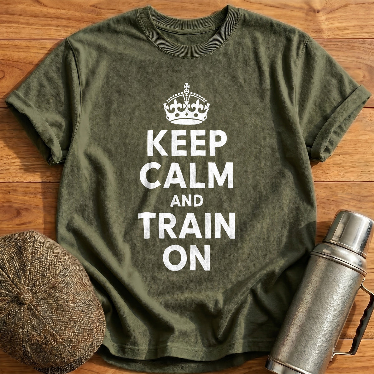Keep Calm And Train On 52 T-Shirt - Military Green
