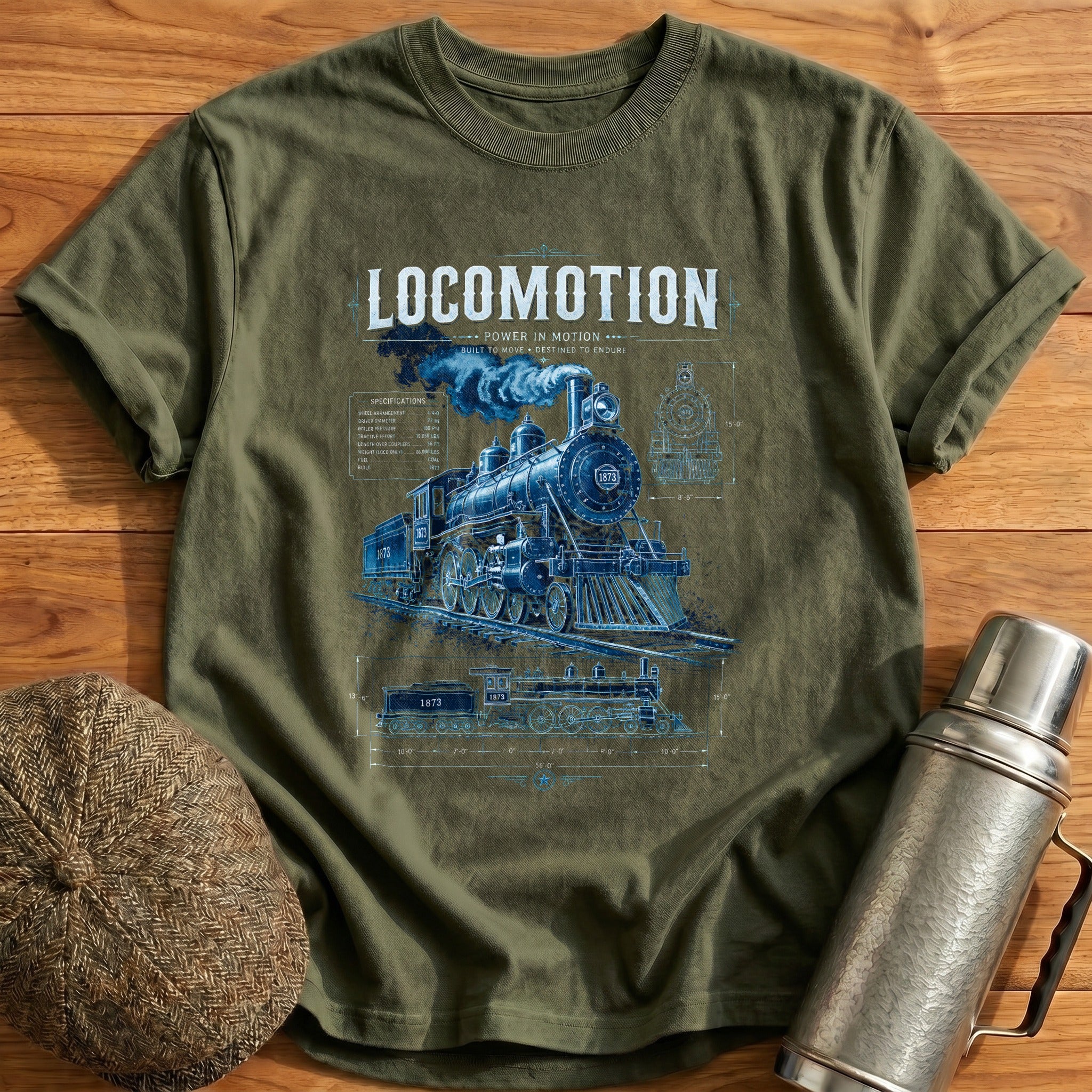 Locomotive 1873 T-Shirt - Military Green
