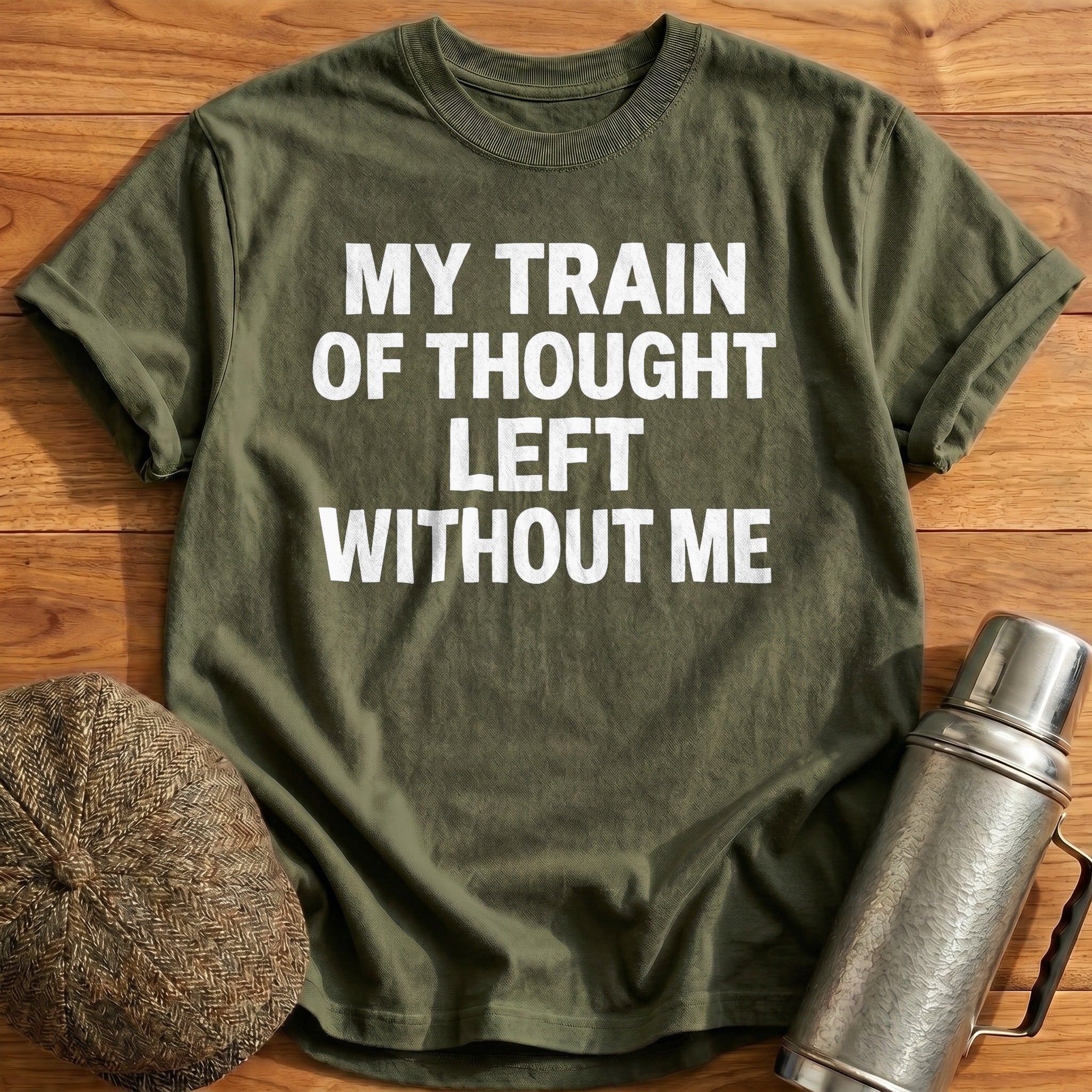 My Train of Thought T-Shirt - Military Green