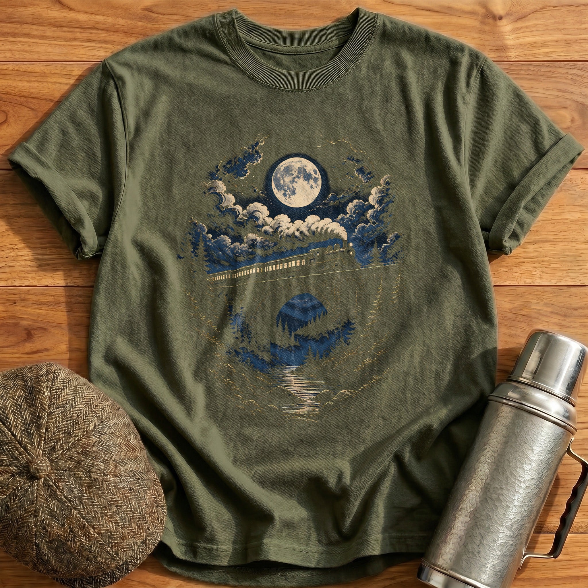 Moonlit Crossing T-Shirt - Military Green