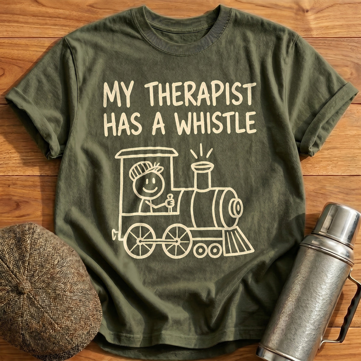 My Therapist Has A Whistle 95 T-Shirt - Military Green