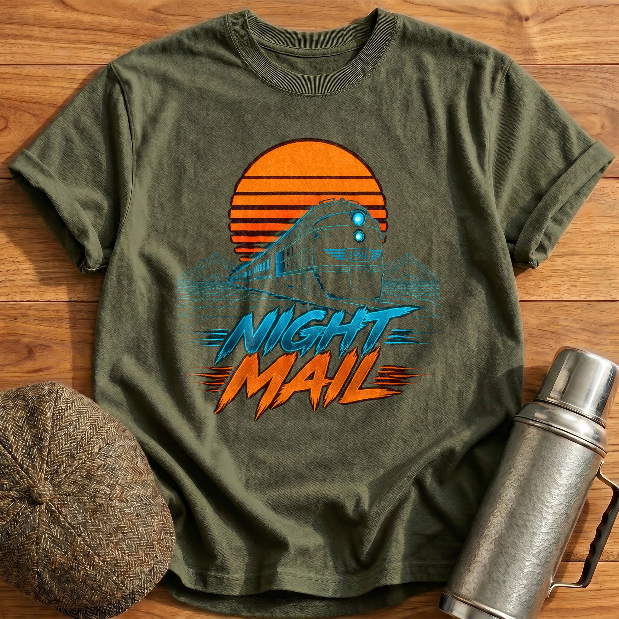 Night Mail Run T-Shirt - Military Green