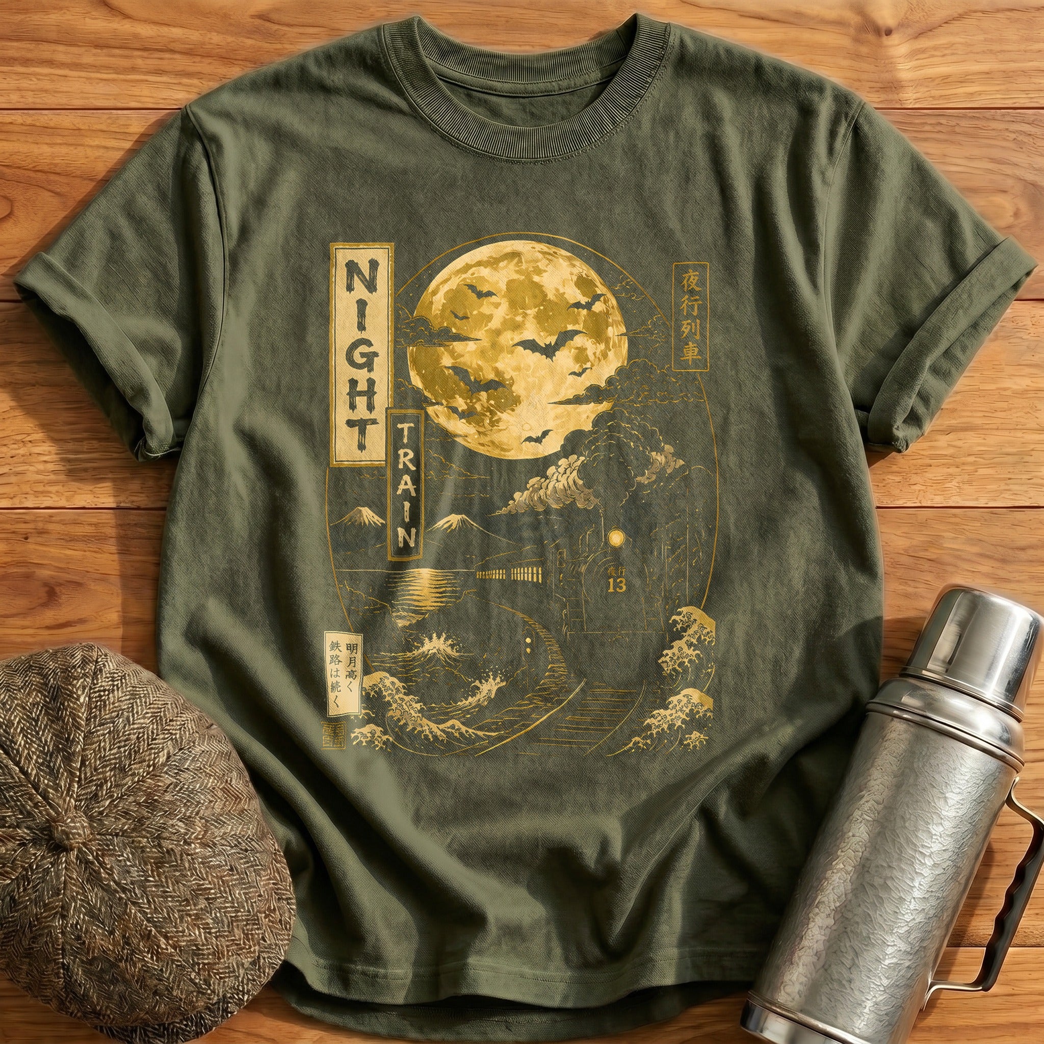 Night Train T-Shirt - Military Green