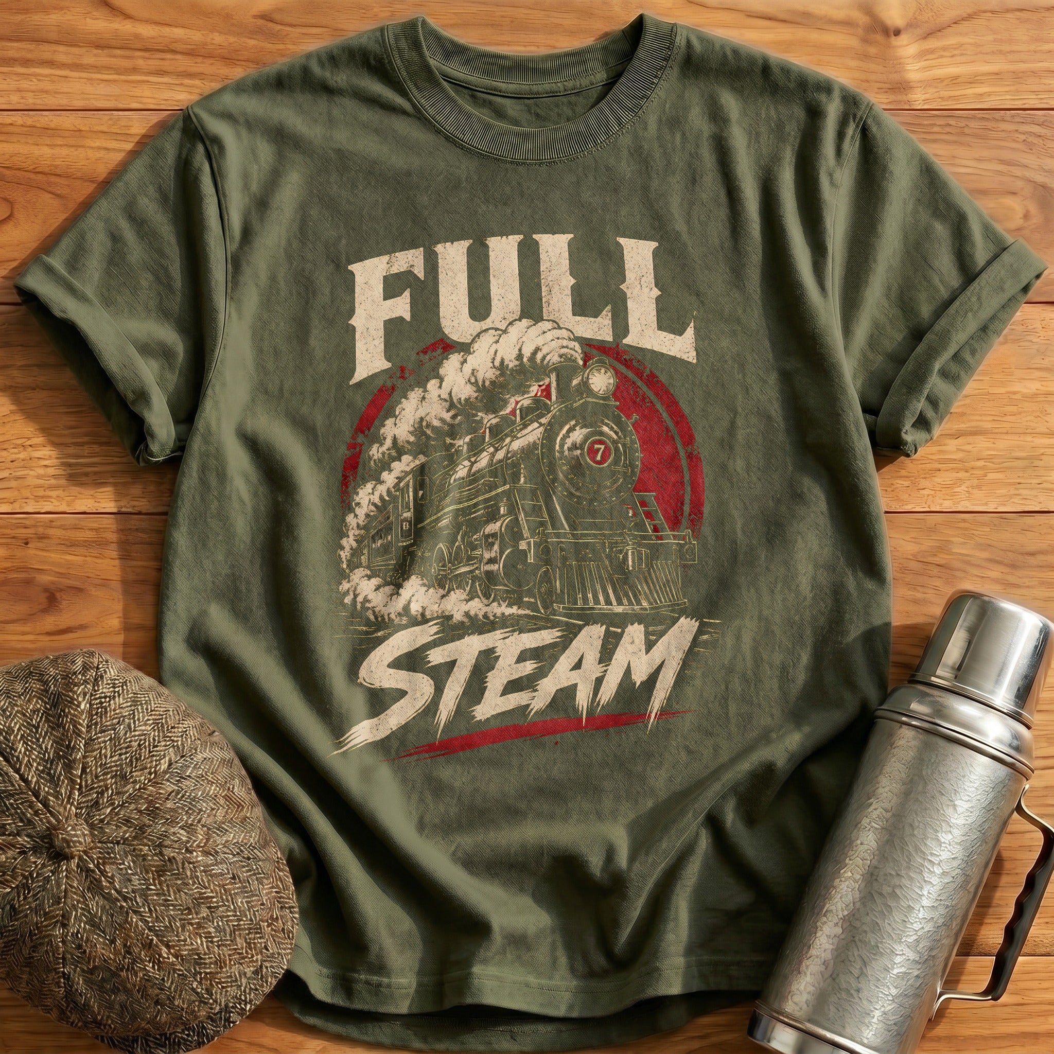 Number 7 Fury T-Shirt - Military Green