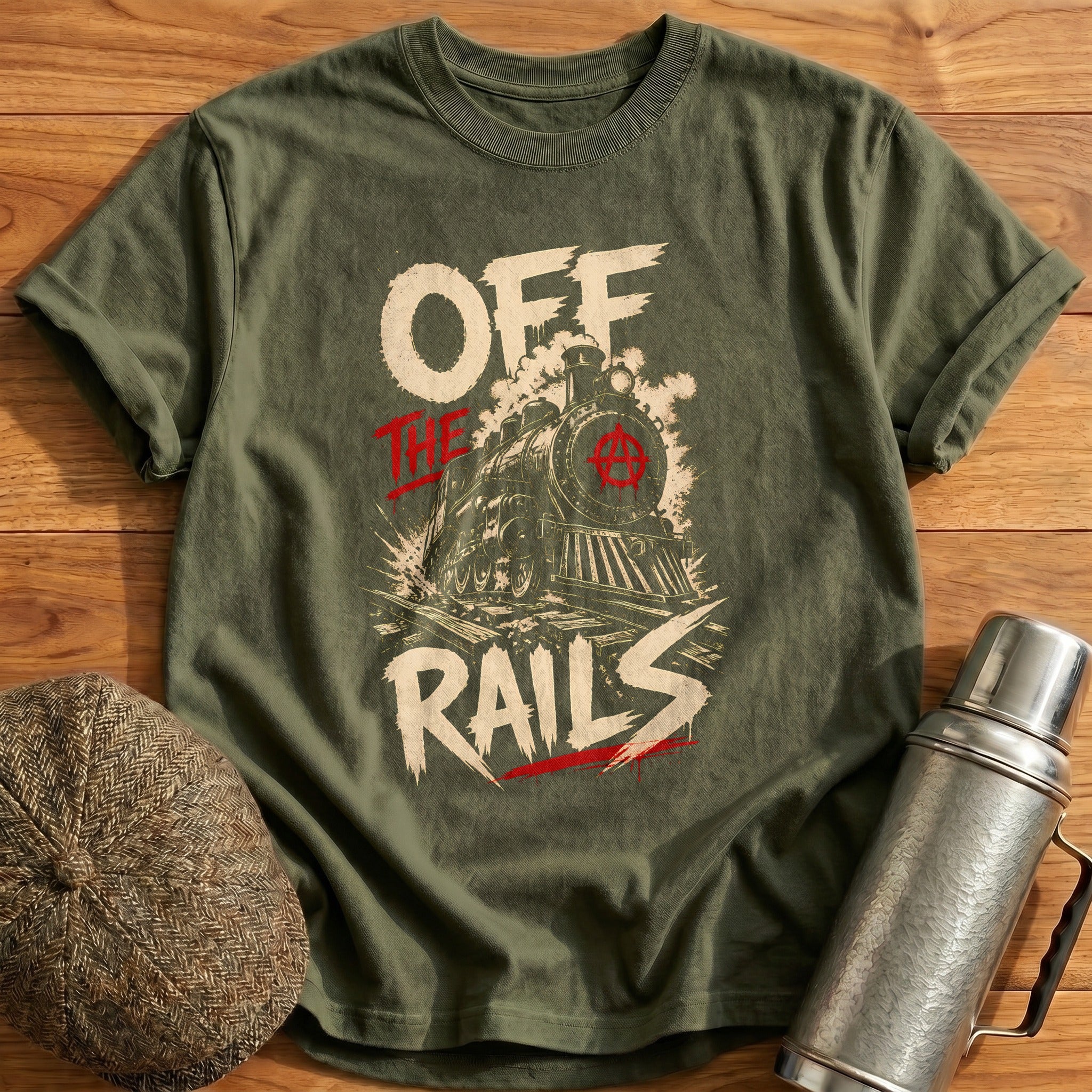 Off The Rails 69 T-Shirt - Military Green