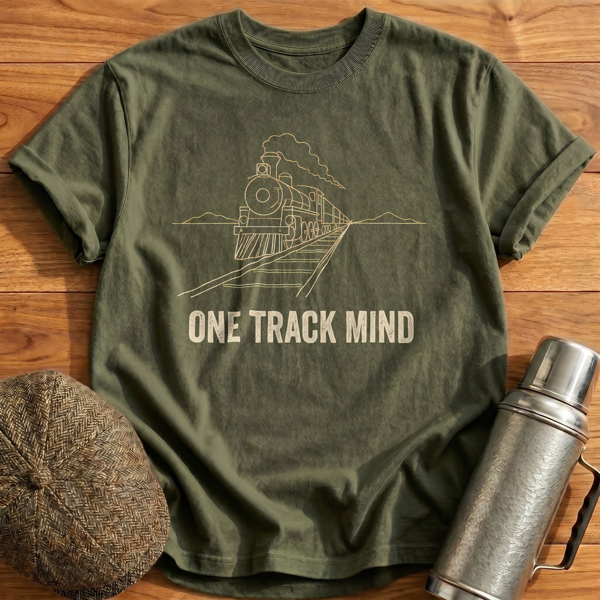 One Track Mind 34 T-Shirt - Military Green