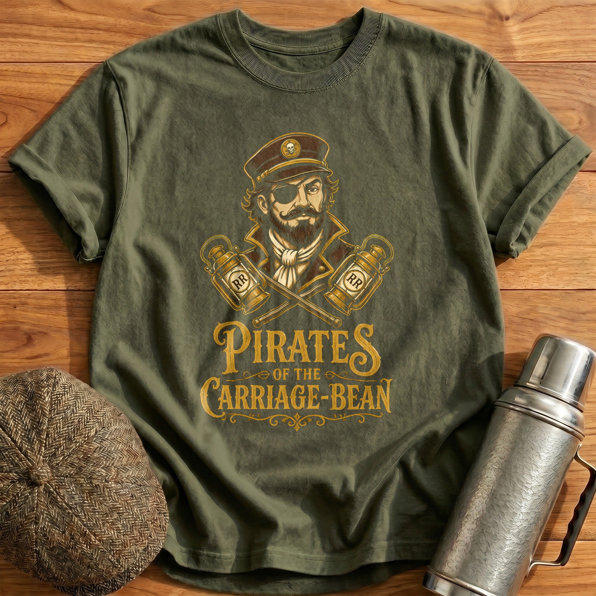 Pirates Carriage Bean 42 T-Shirt - Military Green