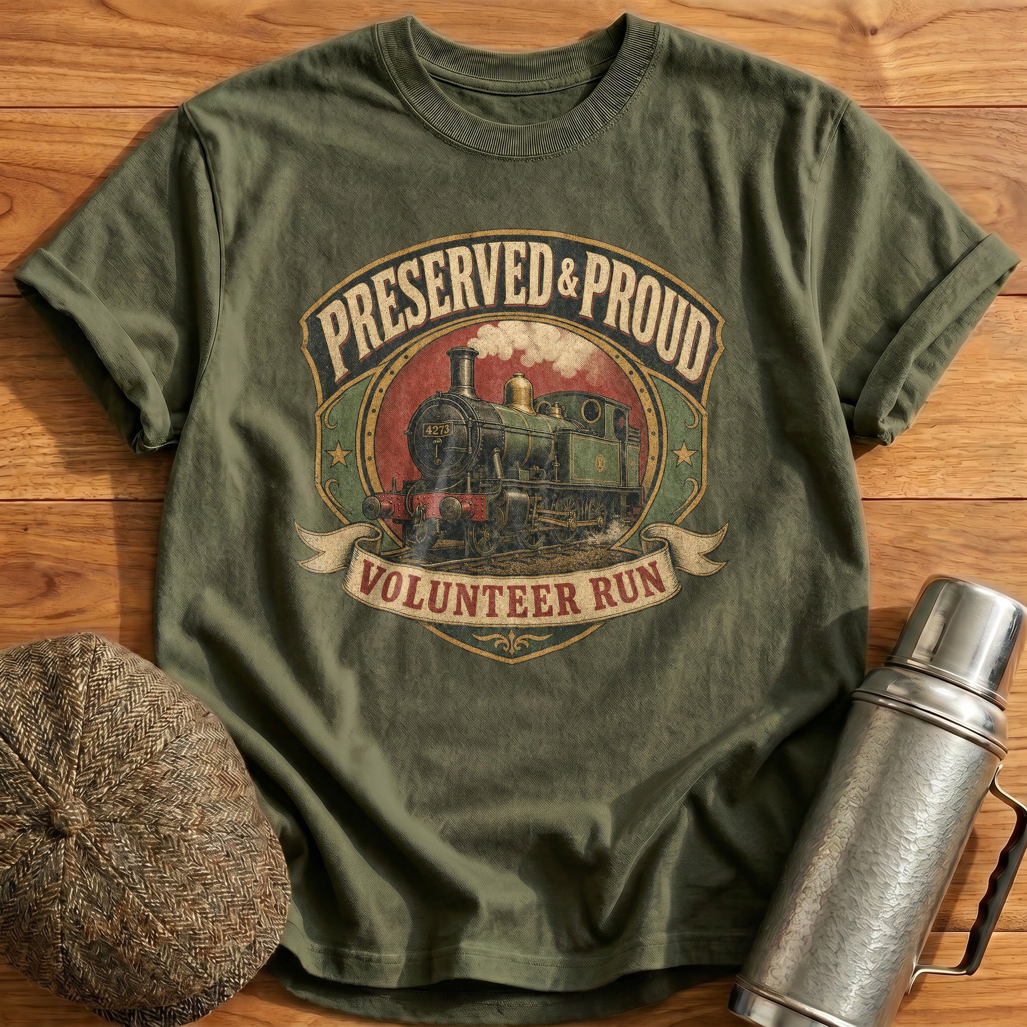 Preserved & Proud T-Shirt - Military Green