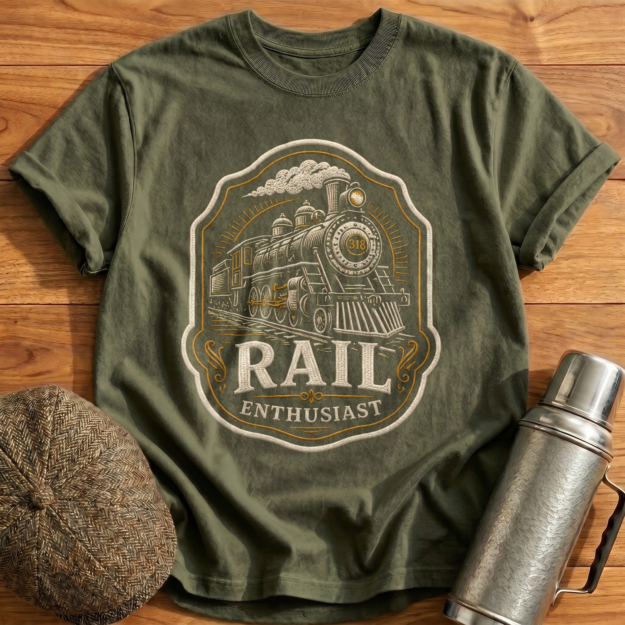 Rail Enthusiast T-Shirt - Military Green