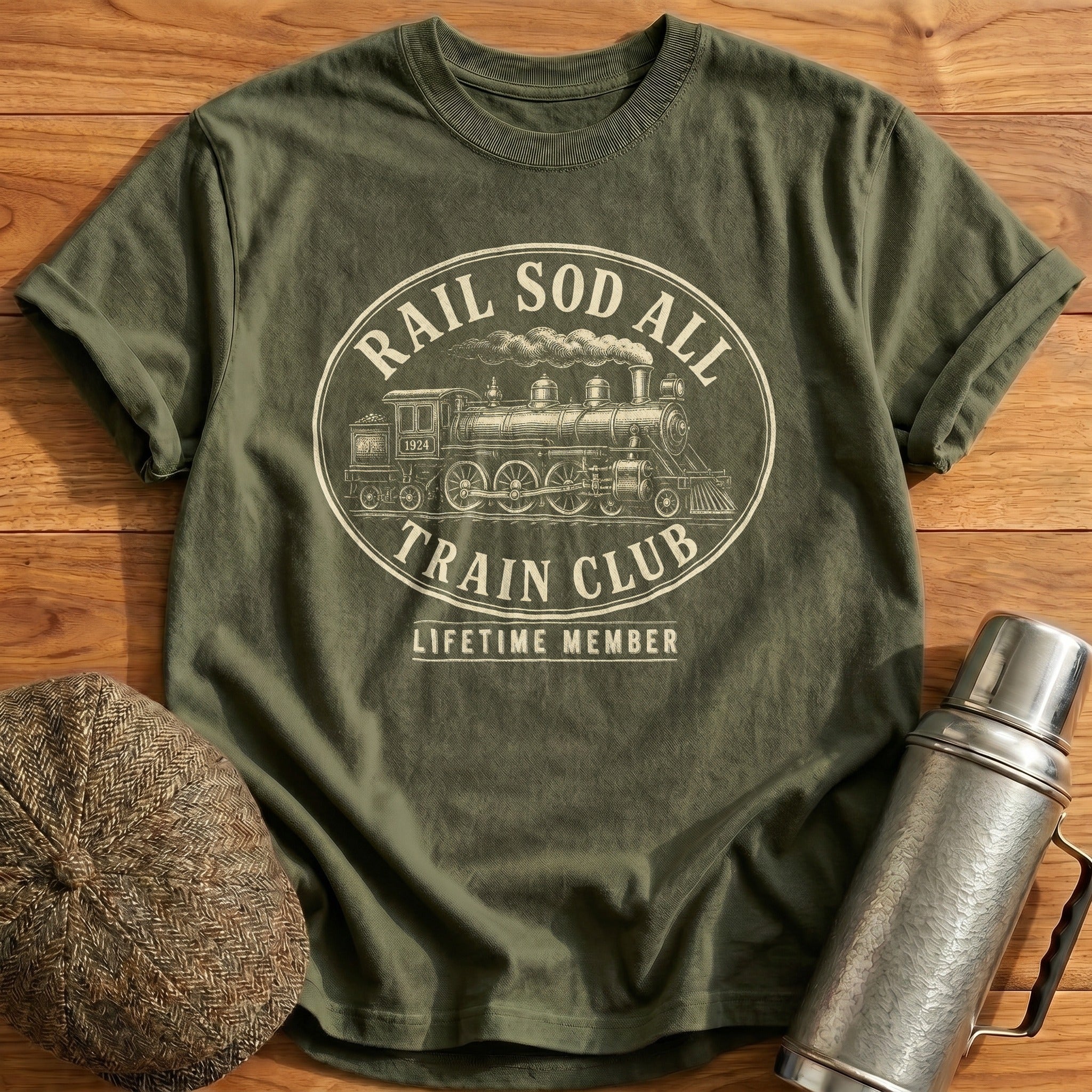 Rail Sod All Train Club T-Shirt - Military Green