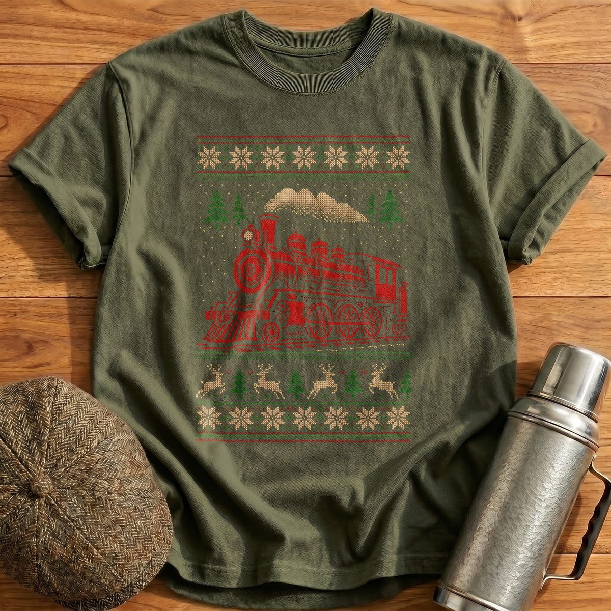 Red Loco Sweater 99 T-Shirt - Military Green