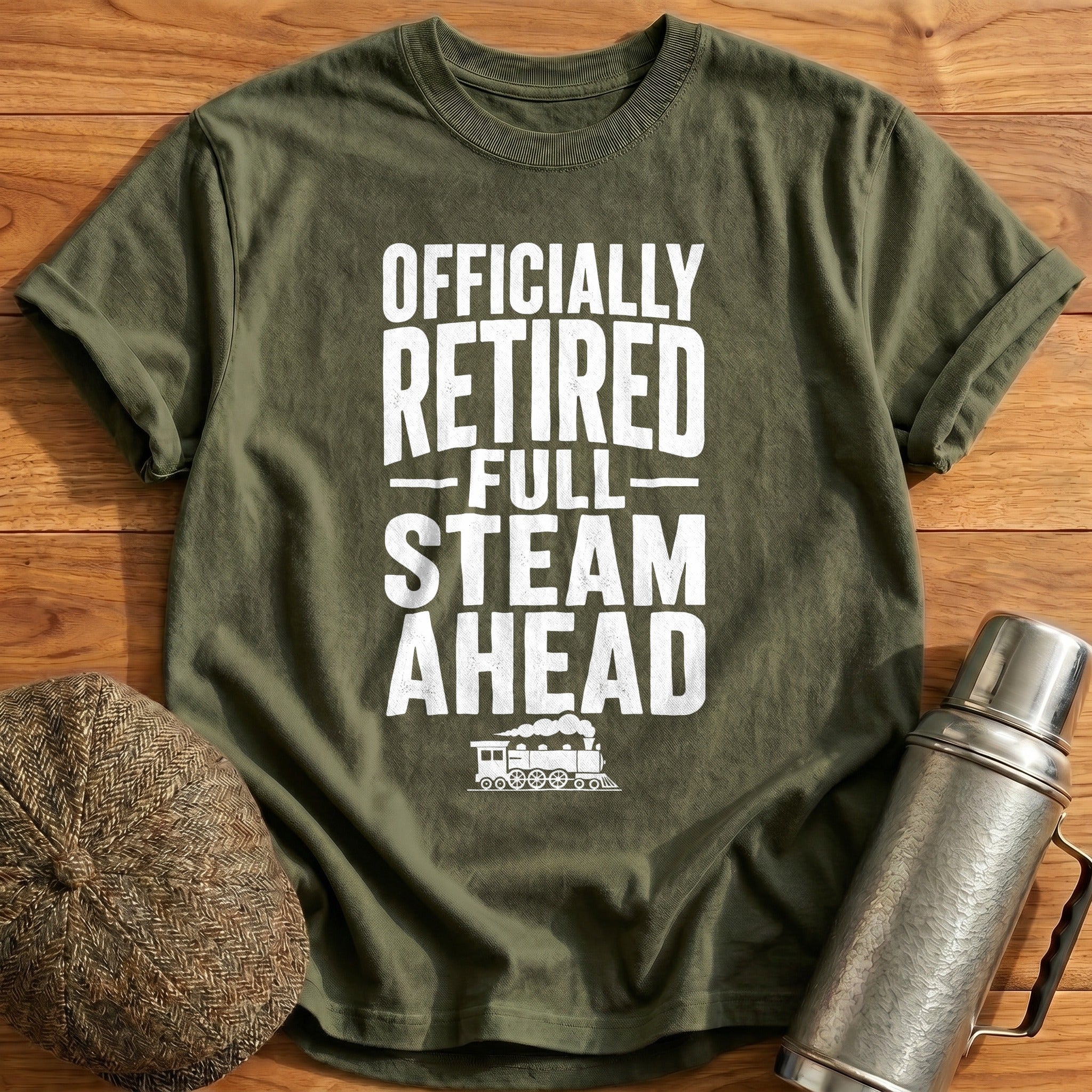 Retired Full Steam 91 T-Shirt - Military Green