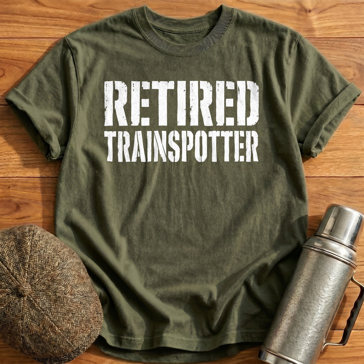 Retired Trainspotter 30 T-Shirt - Military Green