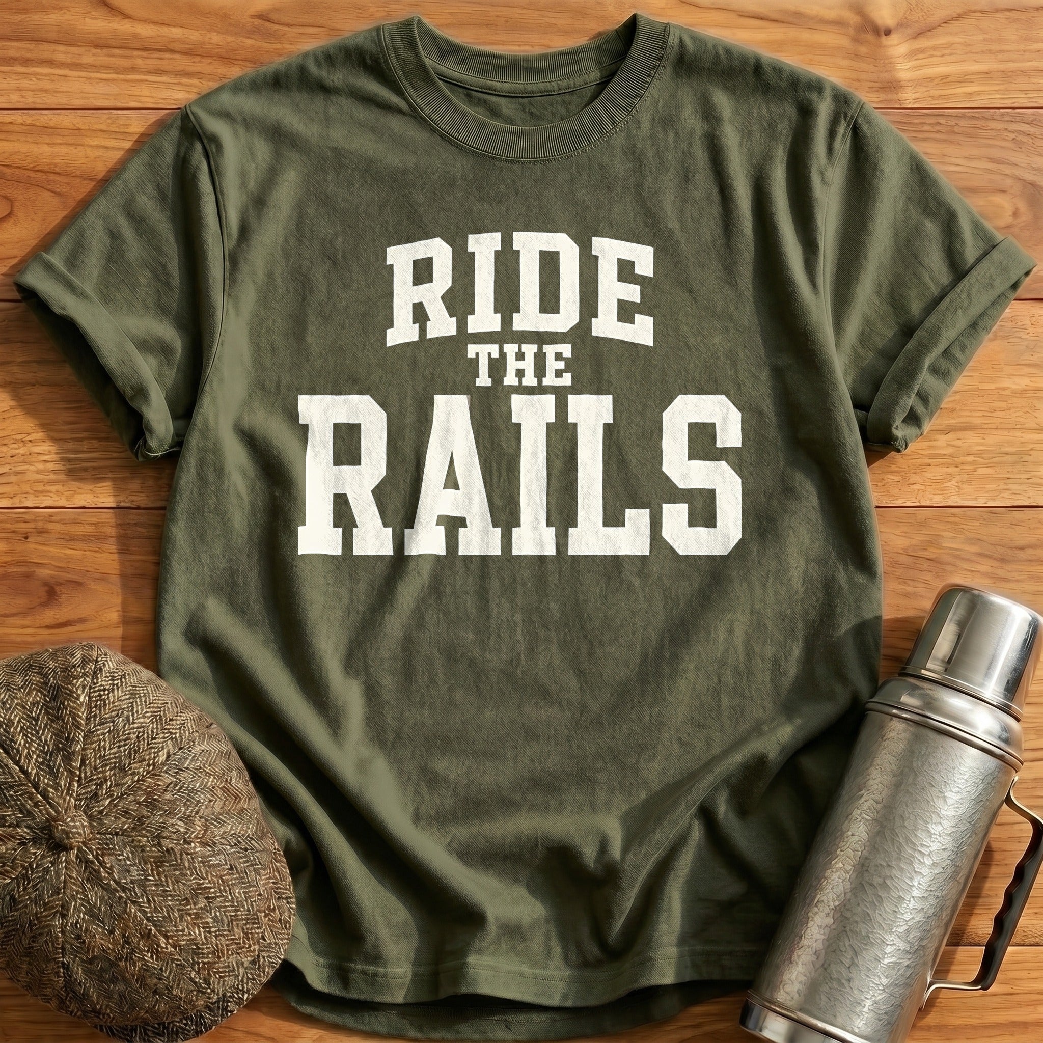 Ride The Rails 78 T-Shirt - Military Green