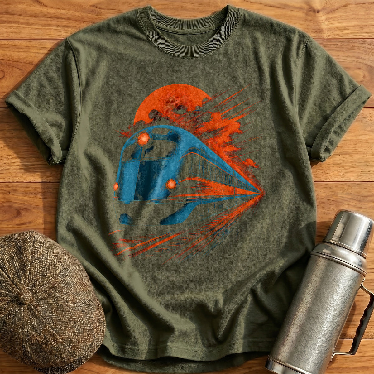 Riso Train 66 T-Shirt - Military Green