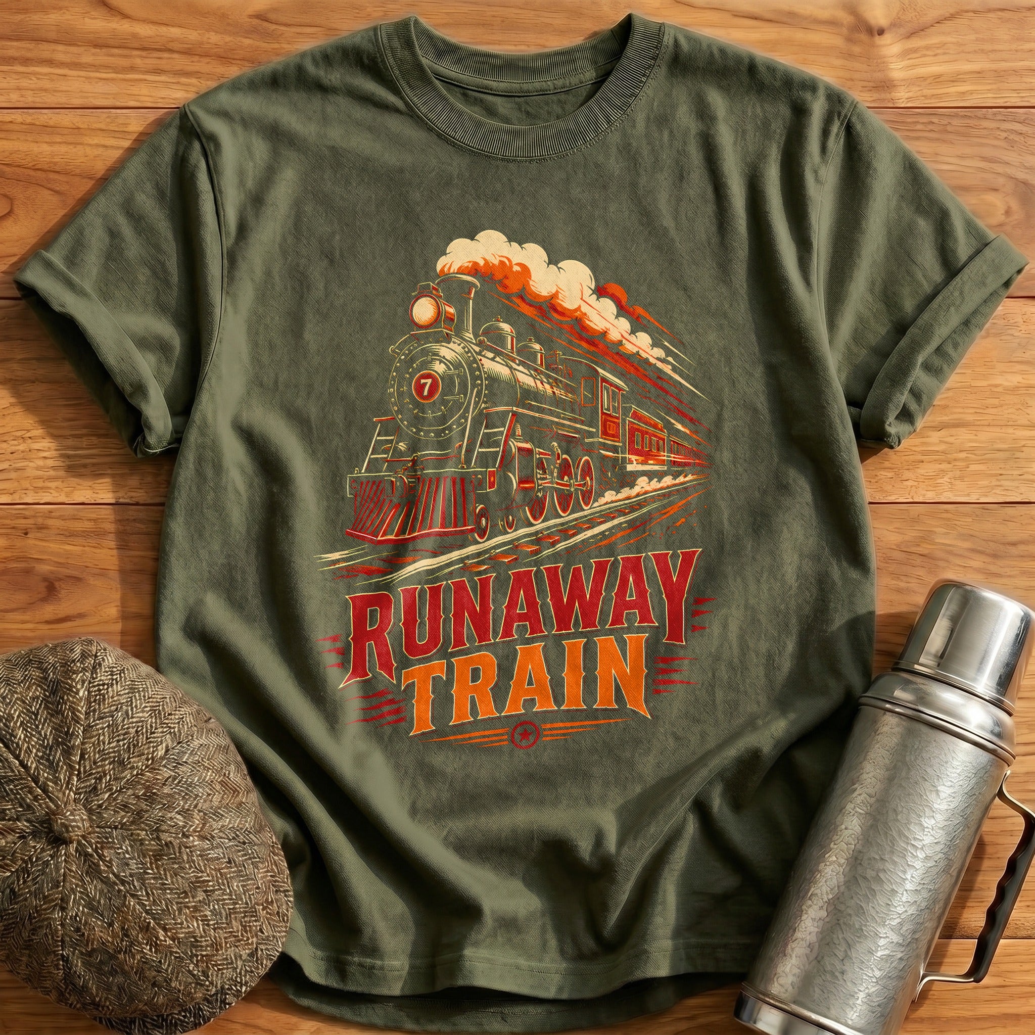 Runaway Train 21 T-Shirt - Military Green