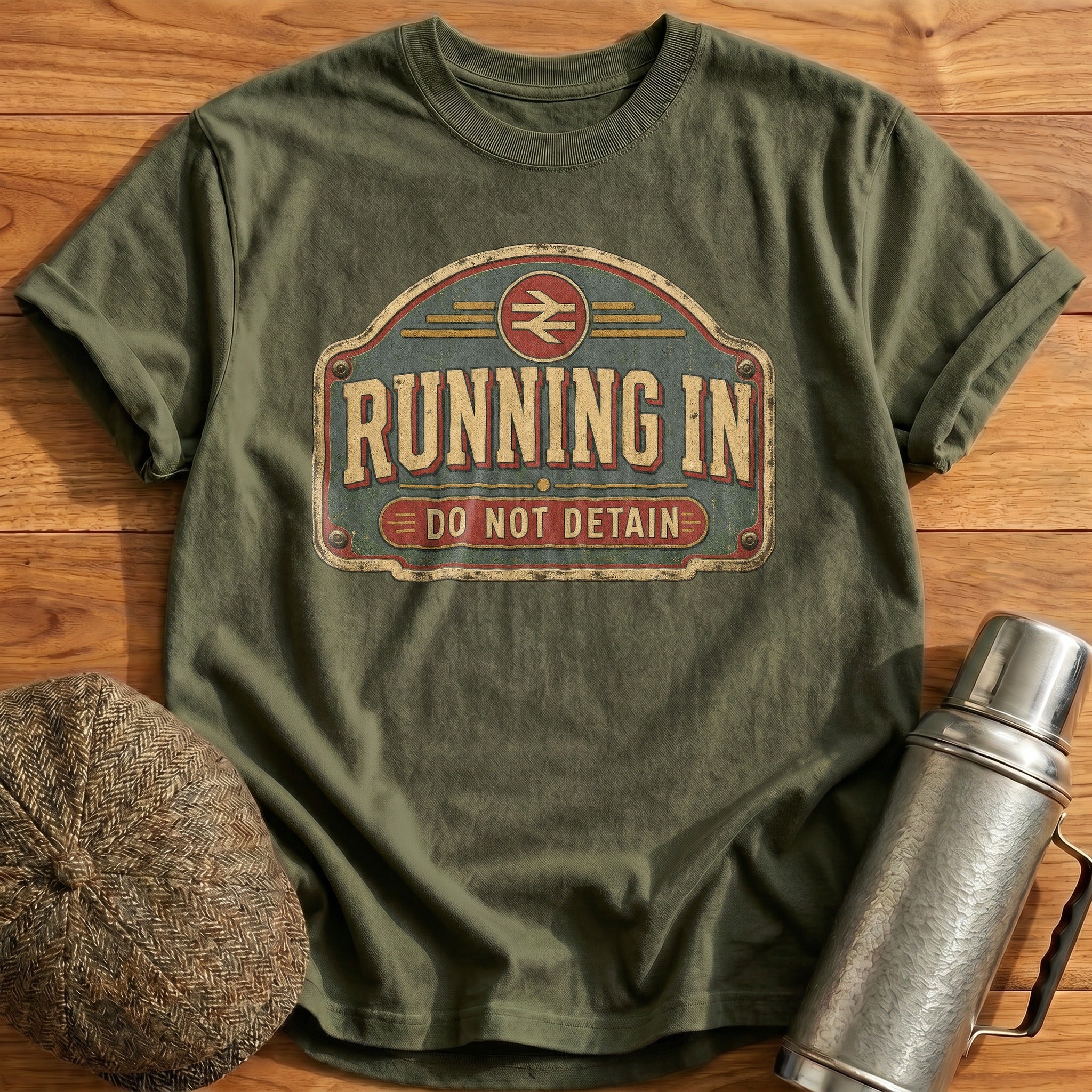 Running in Order T-Shirt - Military Green