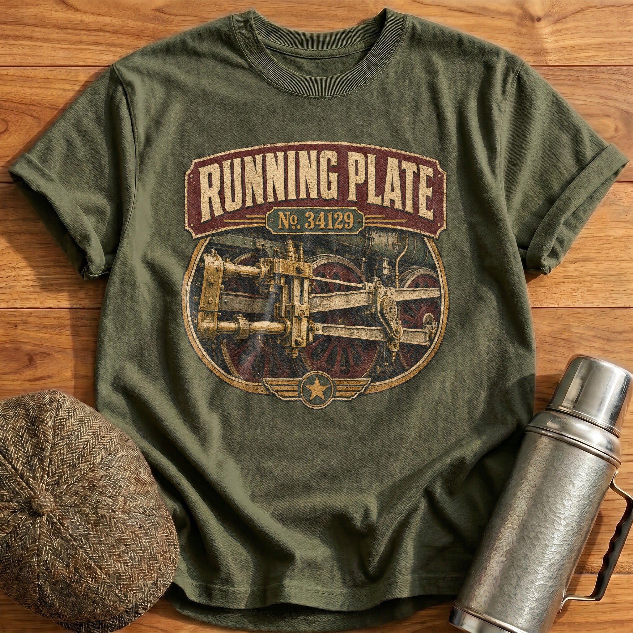 Running Plate 34129 T-Shirt - Military Green